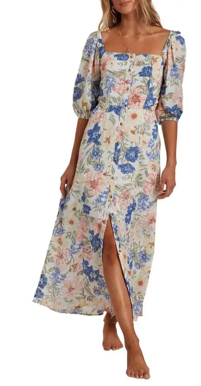 Billabong Dreamer Floral Midi Dress LARGE